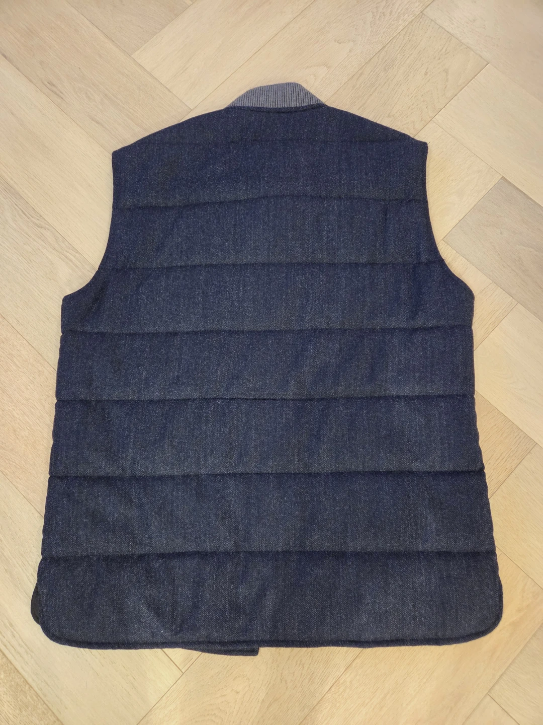 Vince Puffer Vest - Blue Herringbone - photo 5
