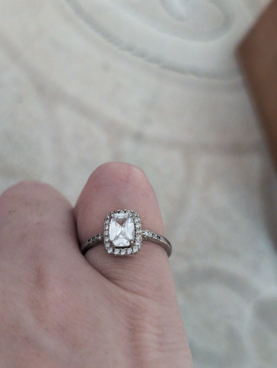 Silver Ring with Clear Stone