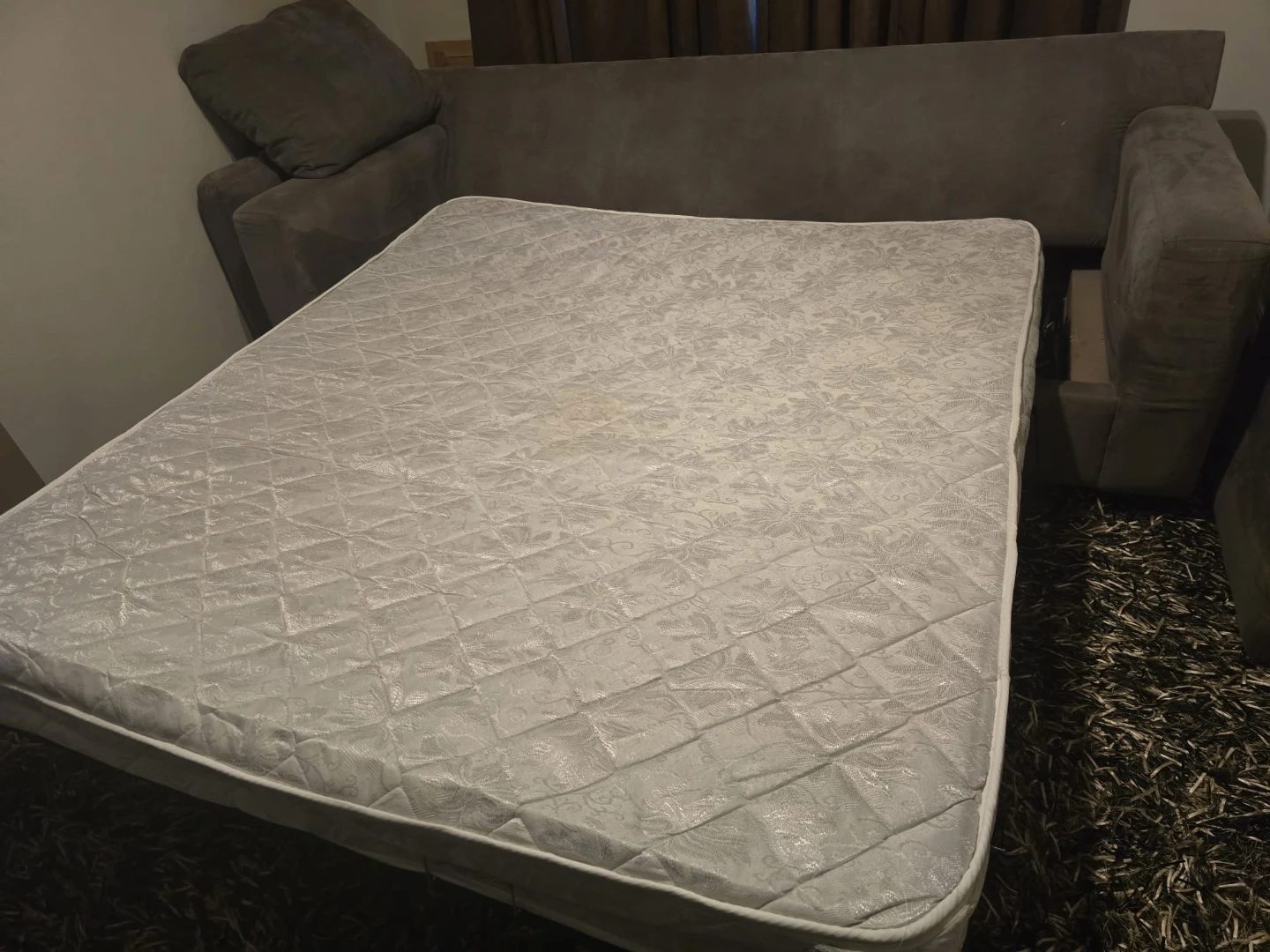 Suede Sectional Sofa Bed with Chaise - photo 4