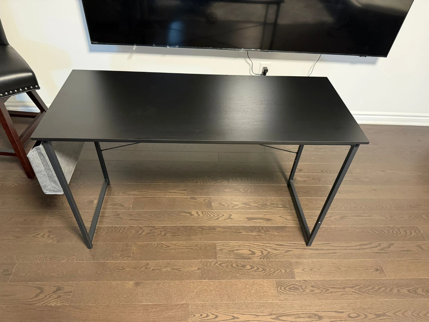 Black Metal Frame Computer Desk with Side Storage - photo 3