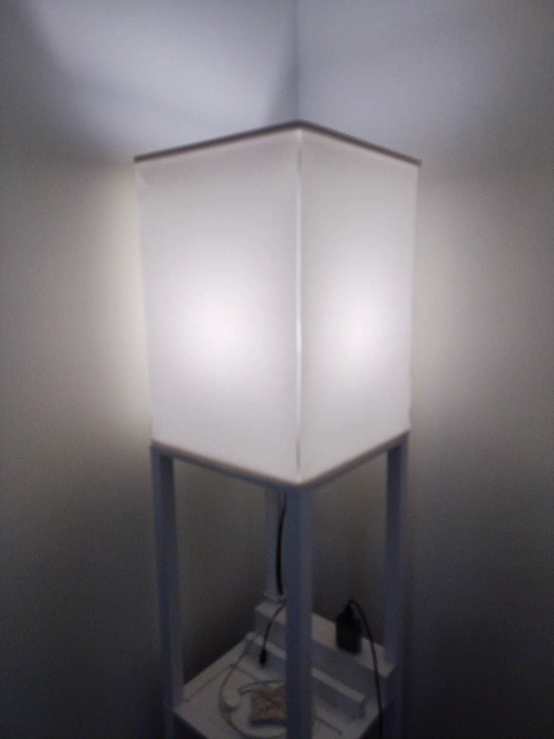White Square 3 Shade Floor Lamp with 2usb and 1 power point - photo 5