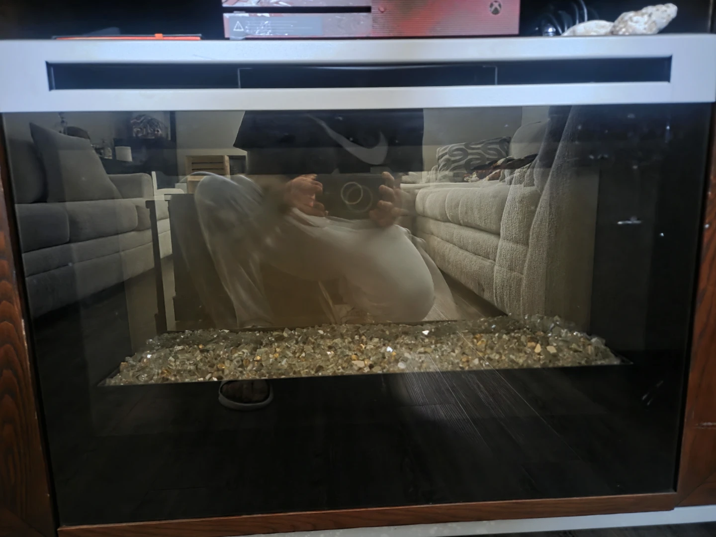 Electric Fireplace with Crushed Glass - photo 3