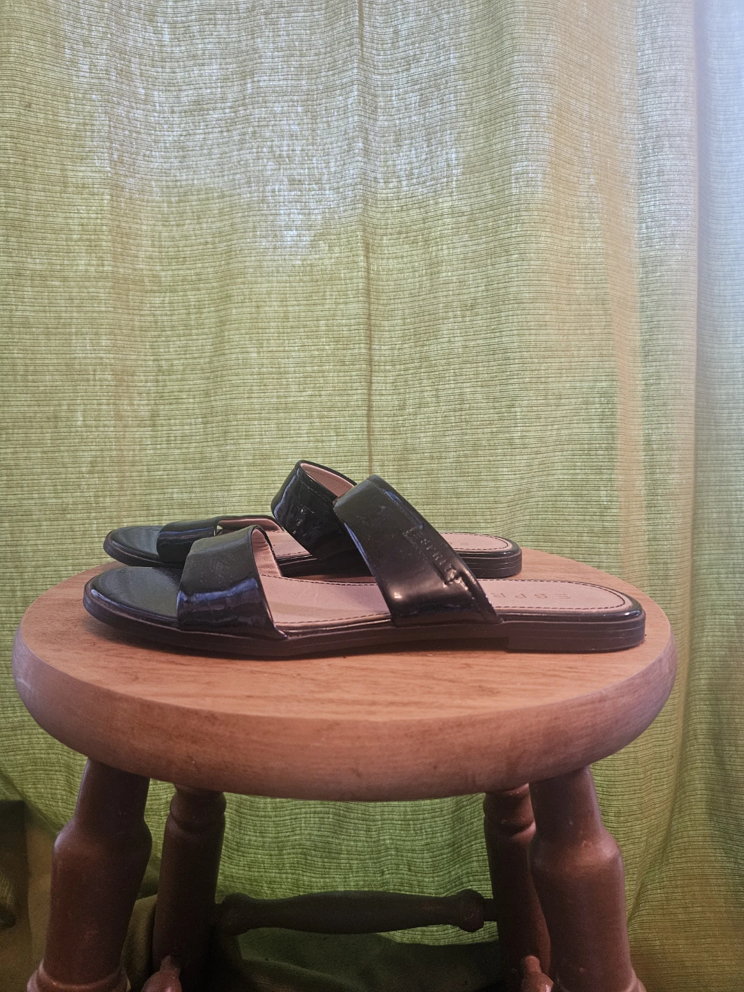 Esprit Navy Blue Patent Slide Sandals