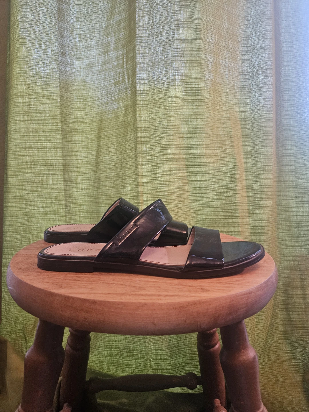 Esprit Navy Blue Patent Slide Sandals - photo 3