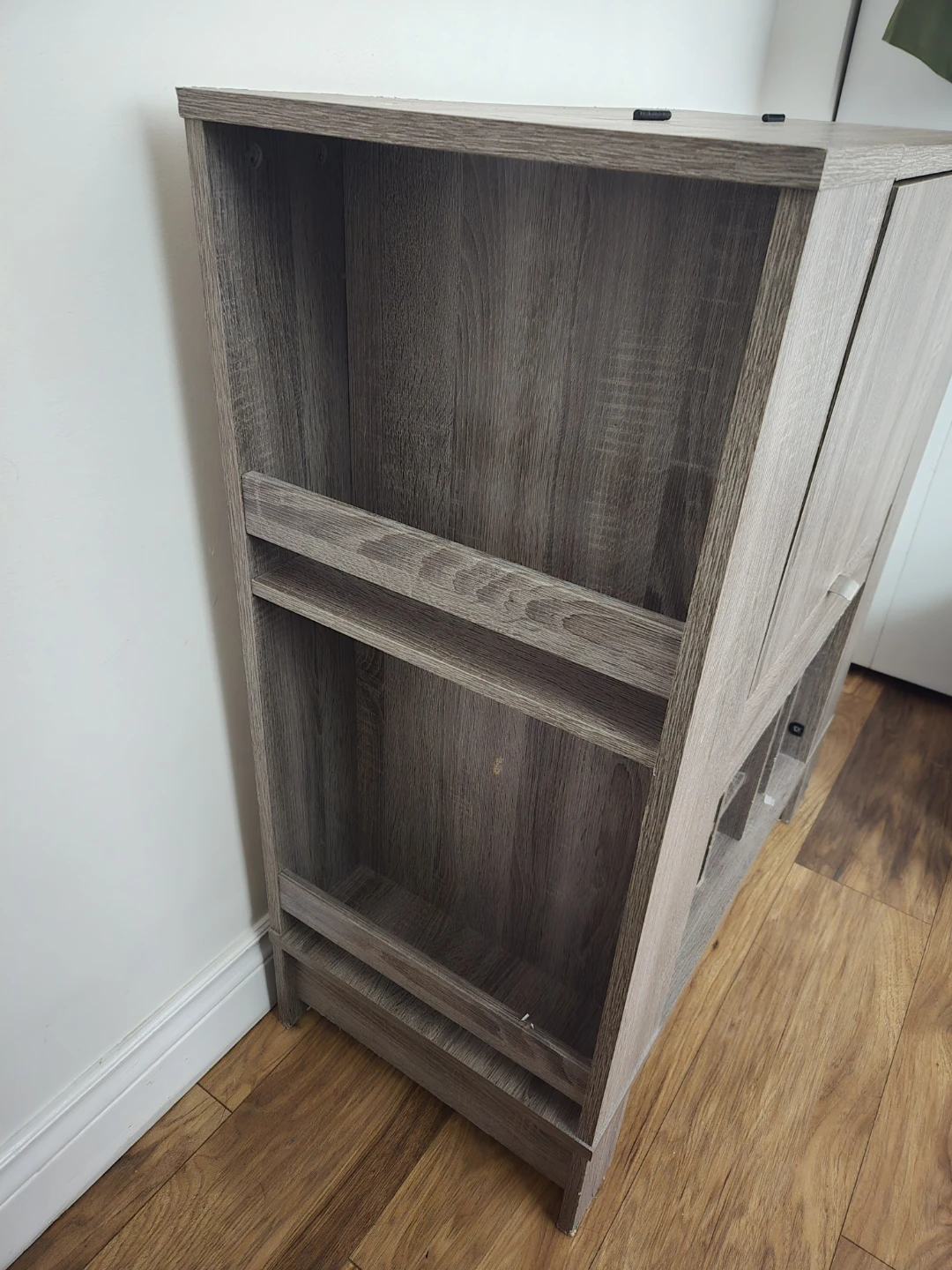 Wood Grain Bar Cabinet with Wine Rack and Drawer - photo 2
