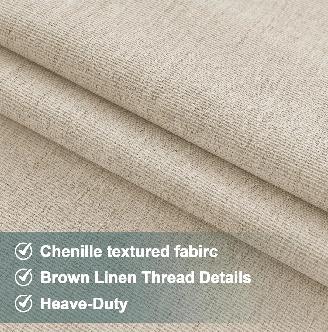 100% Blackout Curtains - Chenille Textured Fabric - photo 2
