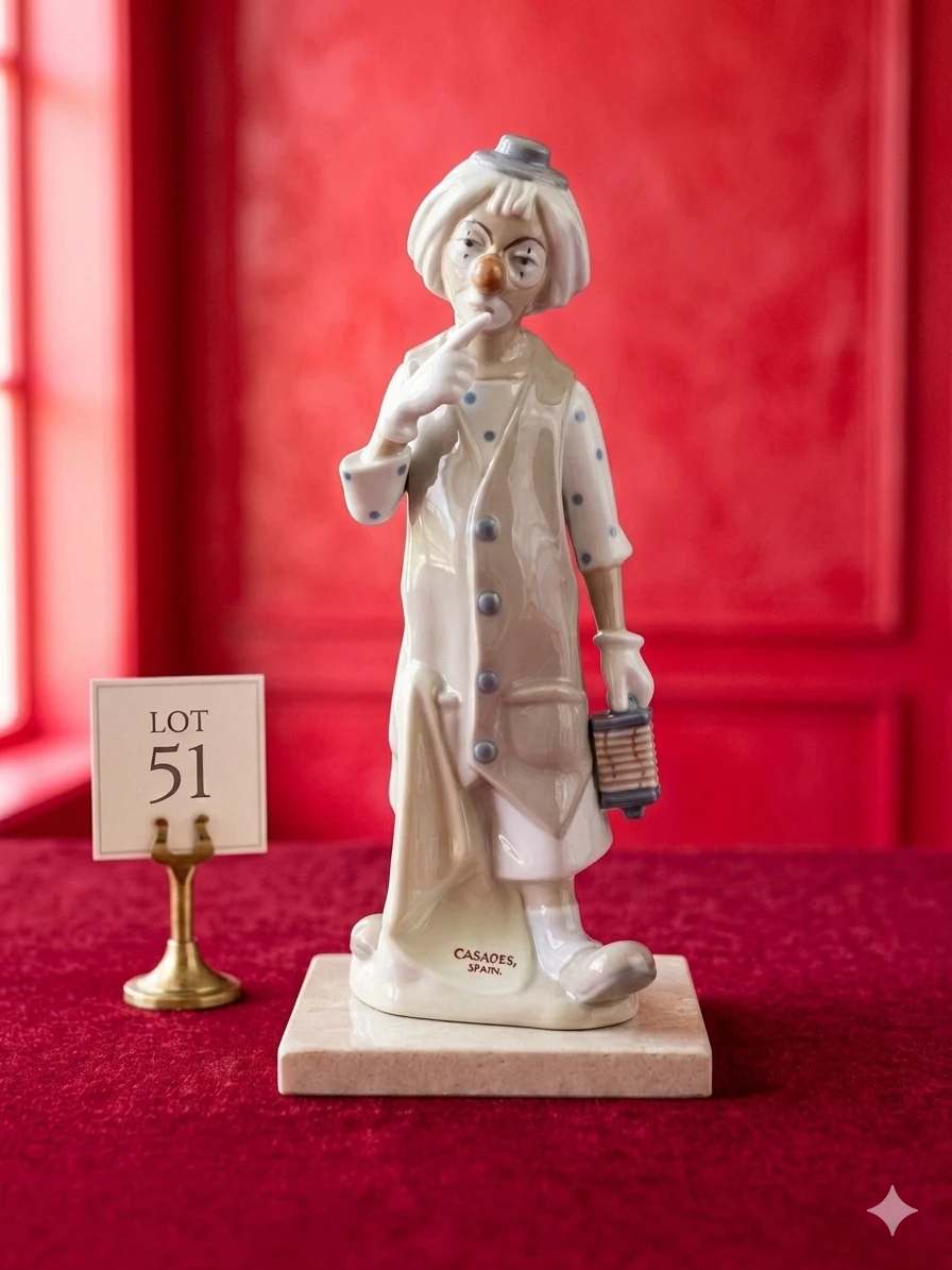 Casades 'Pensive Clown' Porcelain Figurine - photo 2