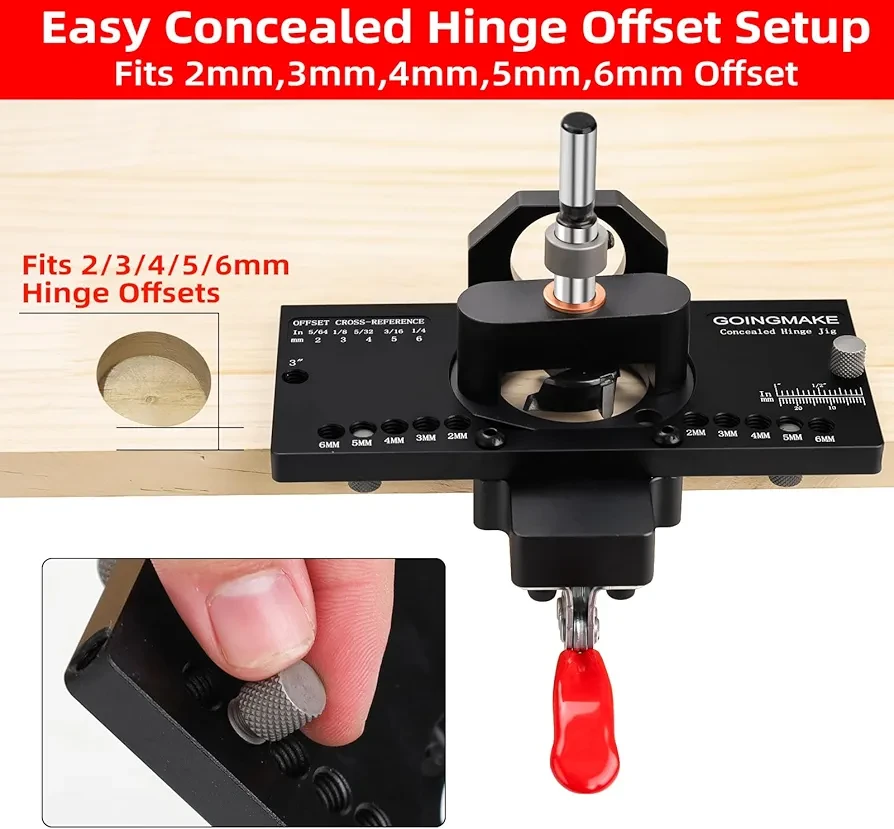 GOINGMAKE Concealed Hinge Jig for Cabinet Doors - photo 4