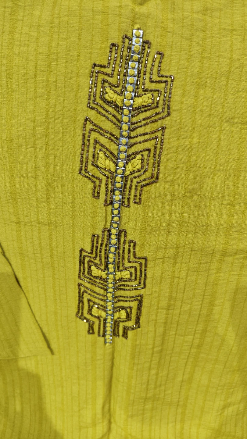 Yellow Kurti with Beaded Embellishment - photo 3