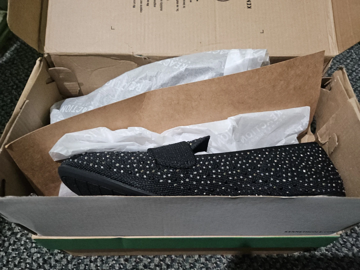 Reaction Kenneth Cole Black Embellished Loafers