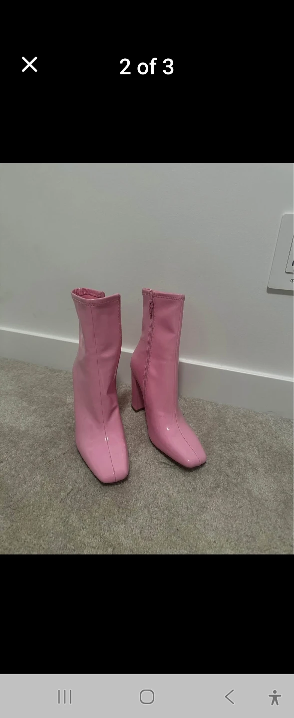 Pink Patent Ankle Boots - photo 2