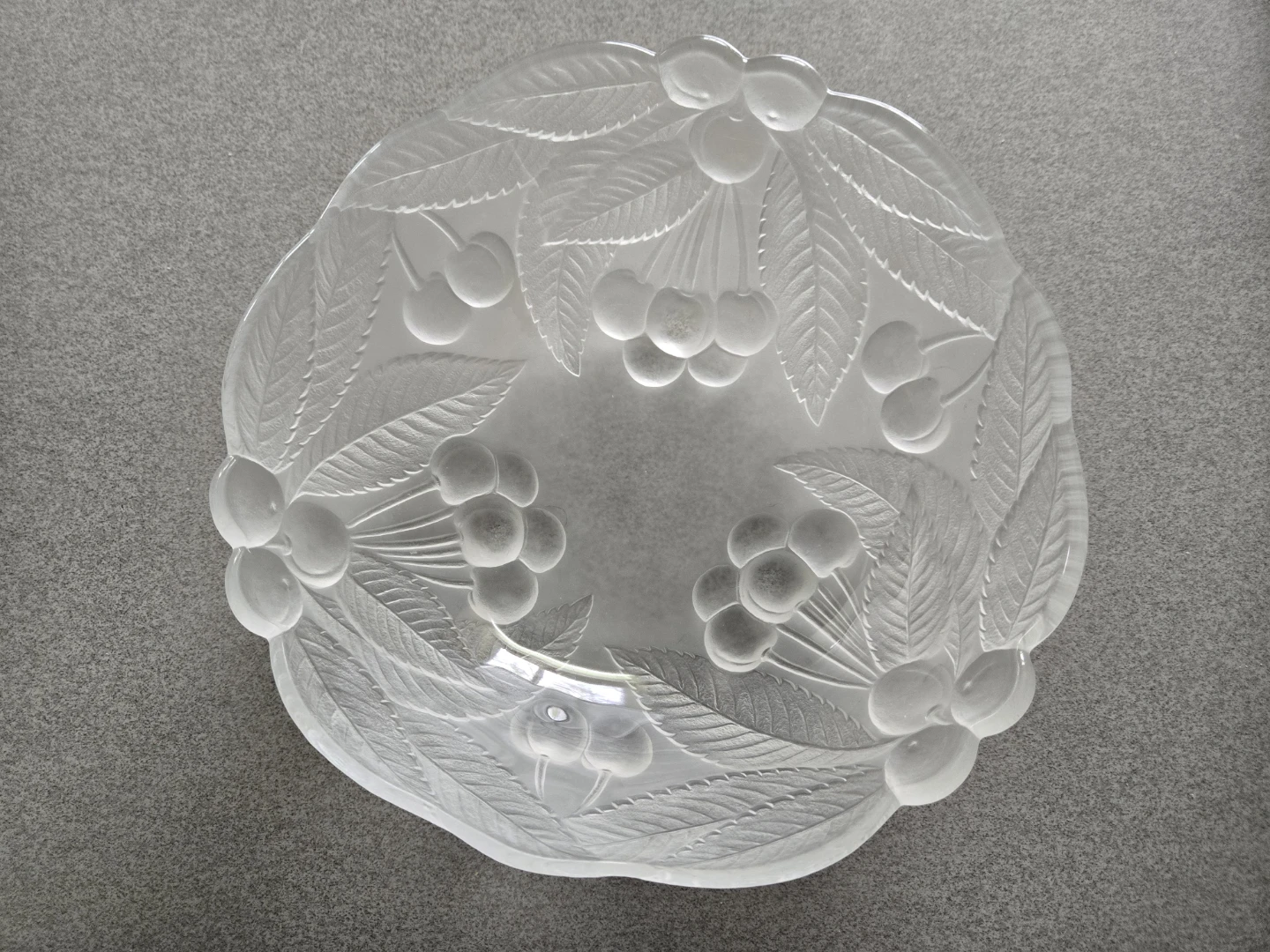 Frosted Glass Cherry Bowl