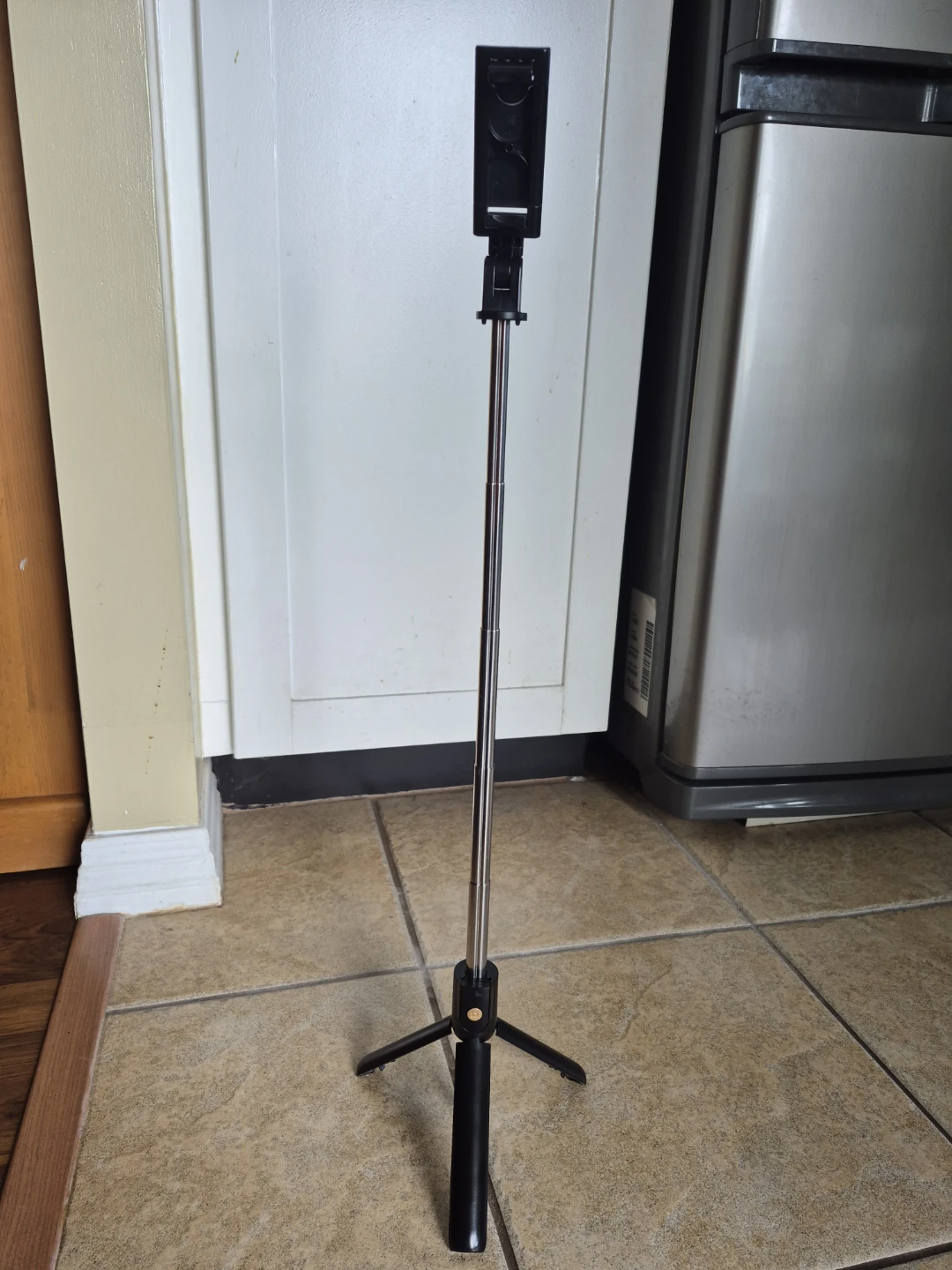 Black Selfie Stick Tripod with Bluetooth Remote