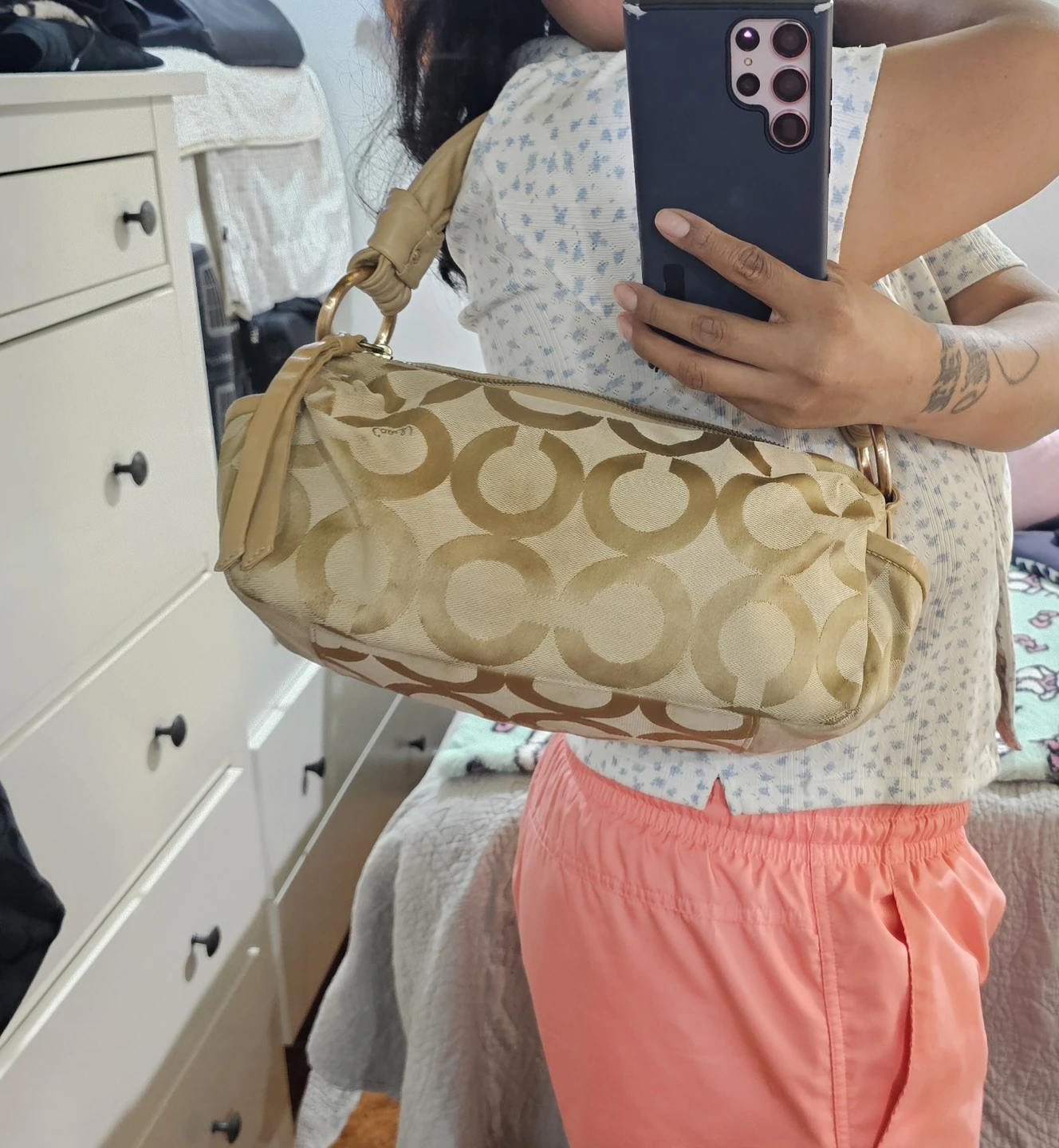 Coach Signature C Monogram Shoulder Bag