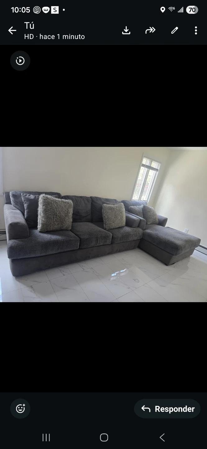 Gray Sectional Sofa with Chaise