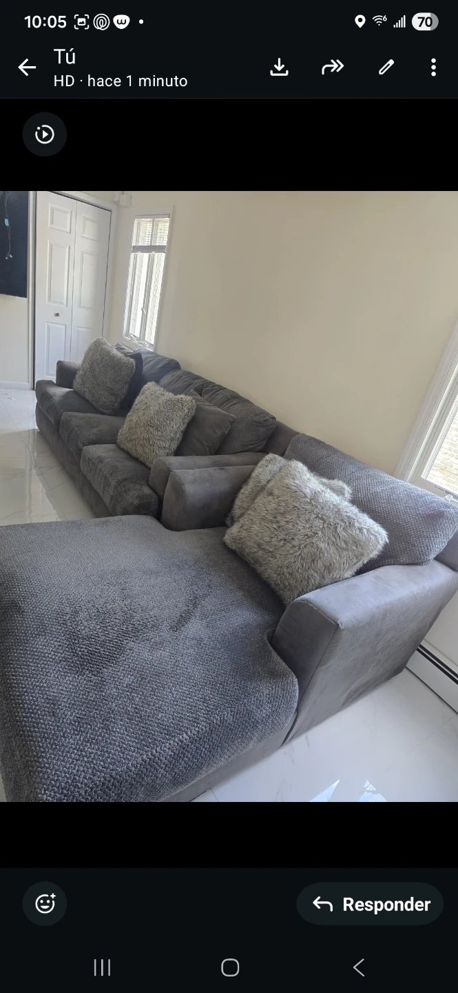 Gray Sectional Sofa with Chaise - photo 2