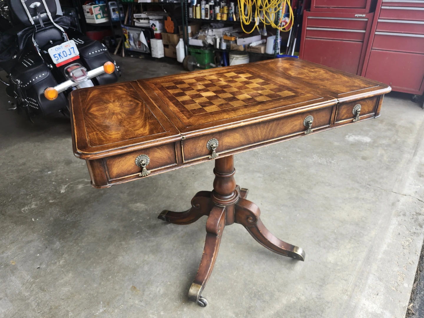 Antique Victorian Chess and Backgammon Table