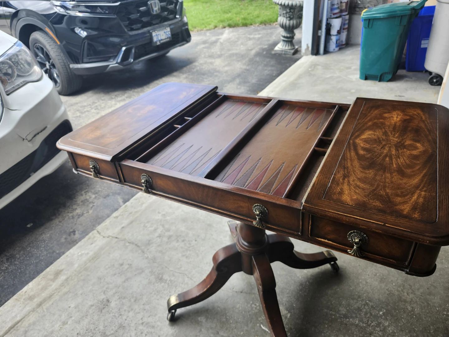 Antique Victorian Chess and Backgammon Table - photo 2
