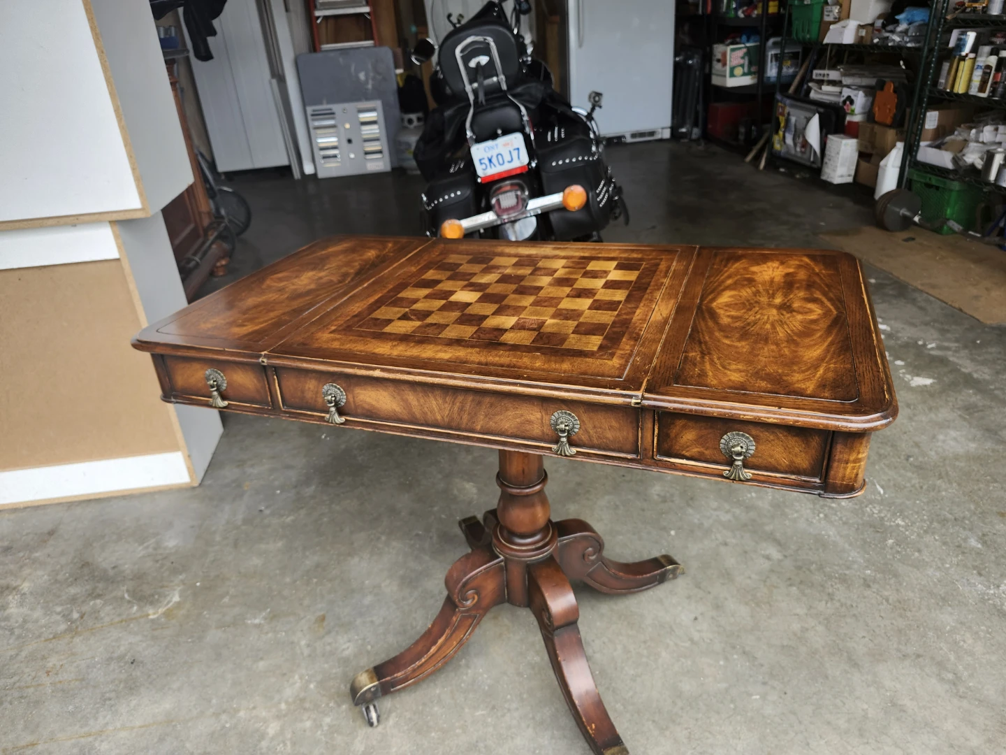 Antique Victorian Chess and Backgammon Table - photo 4