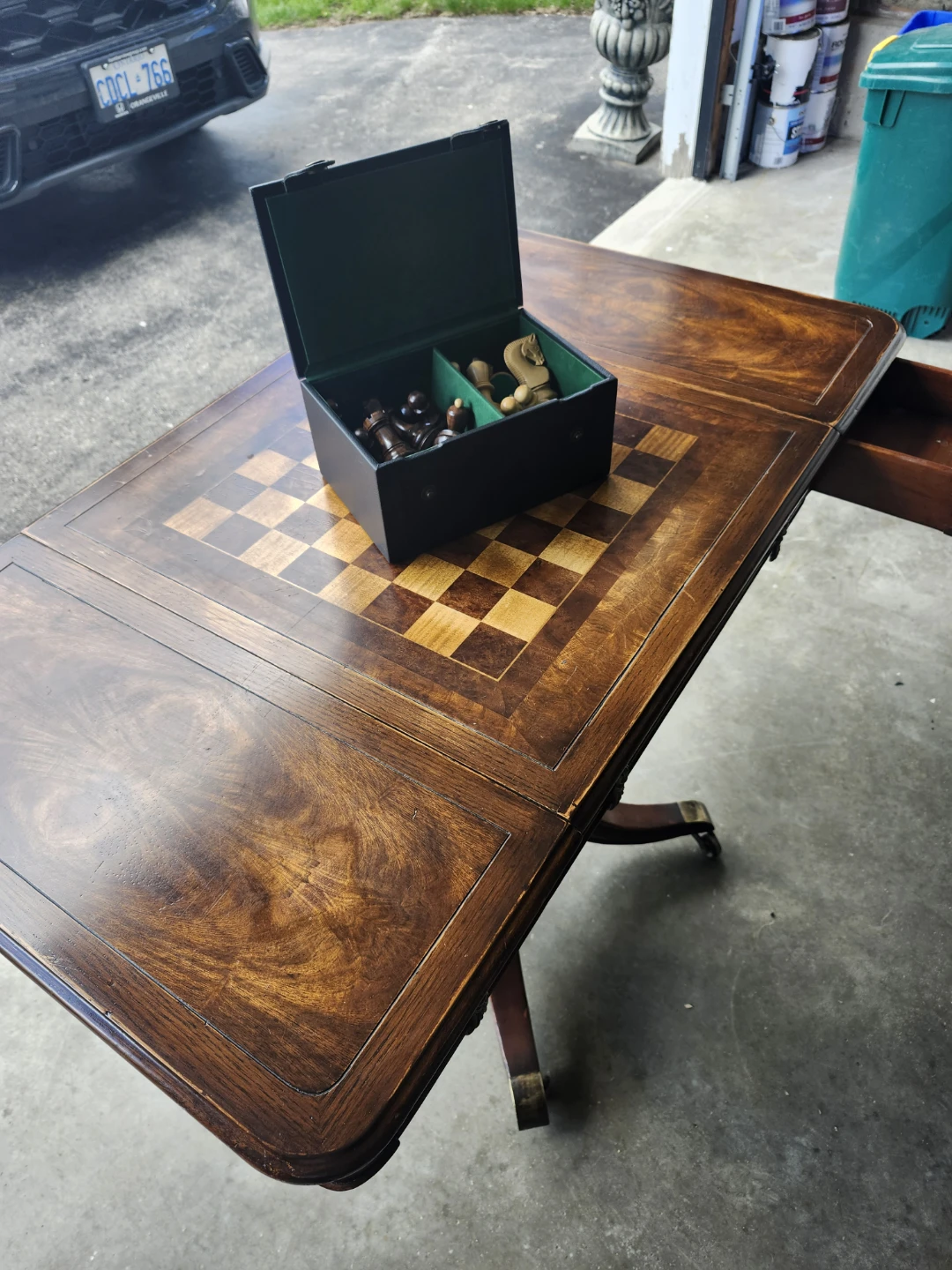 Antique Victorian Chess and Backgammon Table - photo 5