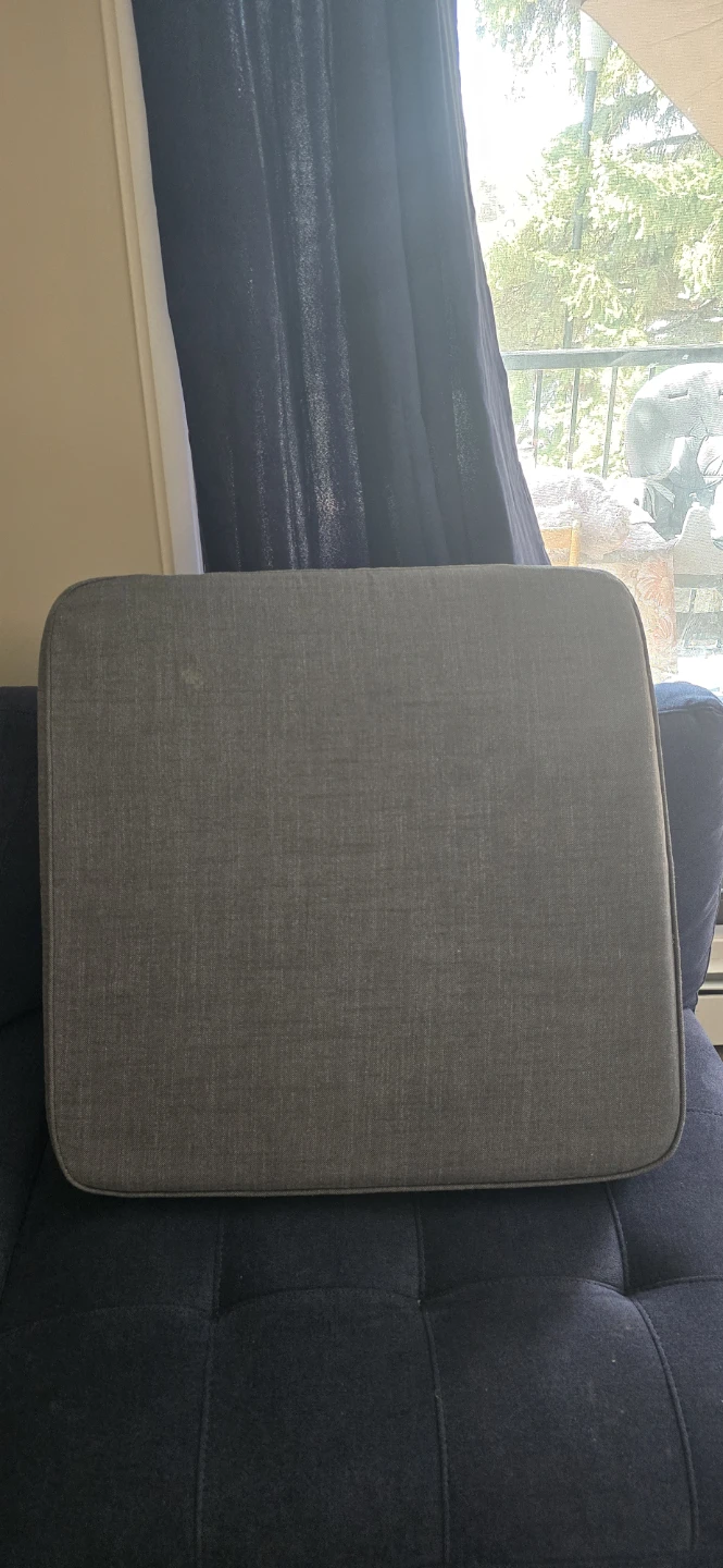 Grey Seat Cushion with Removable Cover