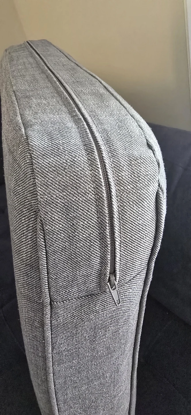Grey Seat Cushion with Removable Cover - photo 3
