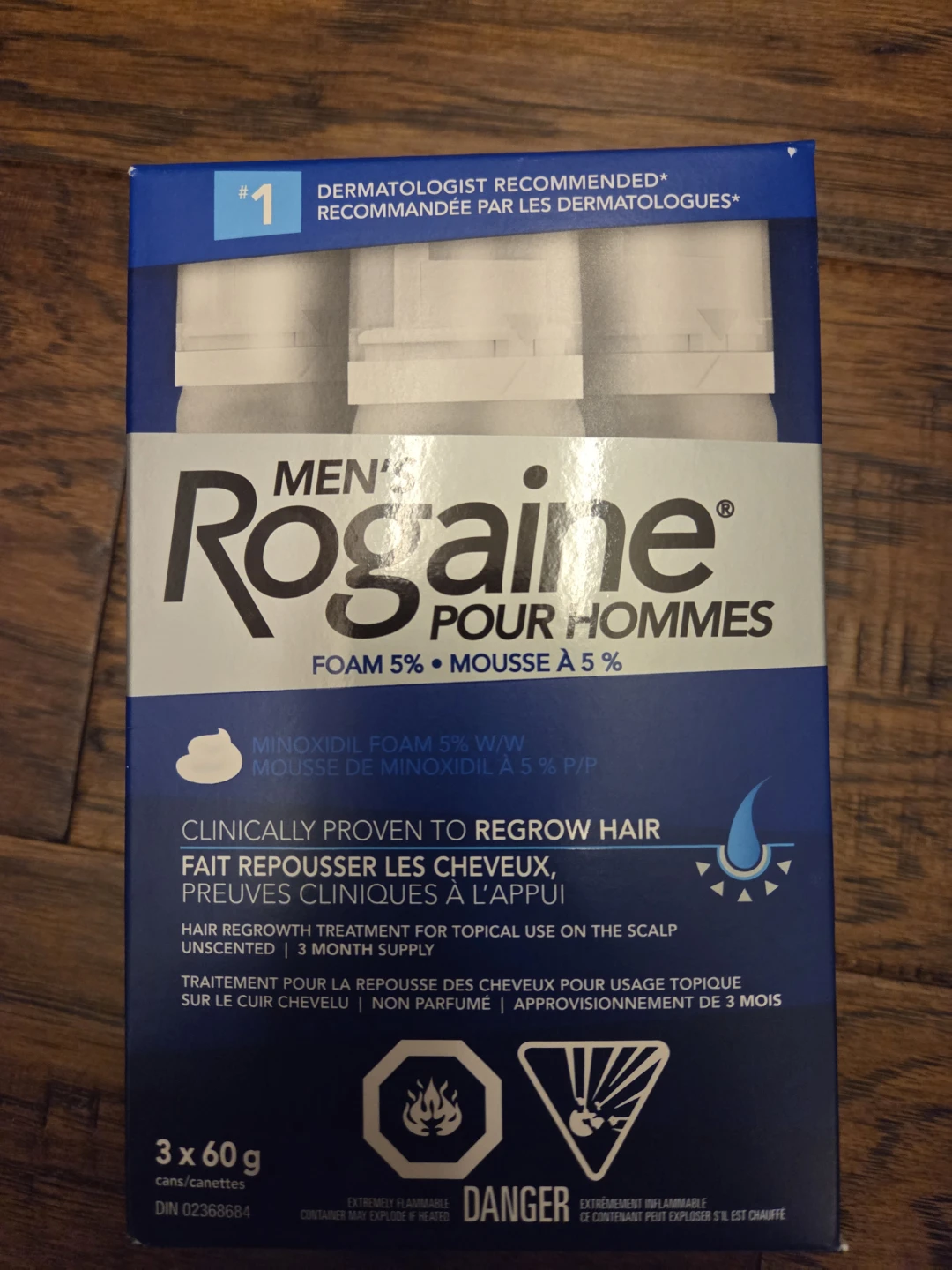 Rogaine Men's Hair Regrowth Foam 5% - 3 x 60g Cans