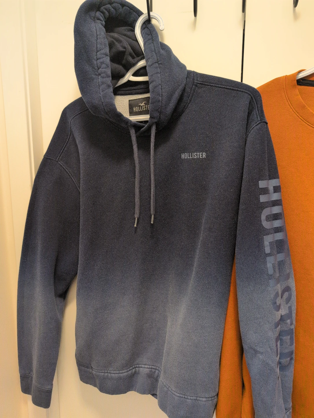 Hollister Men's Navy Blue Ombre Hoodie Size L - photo 4