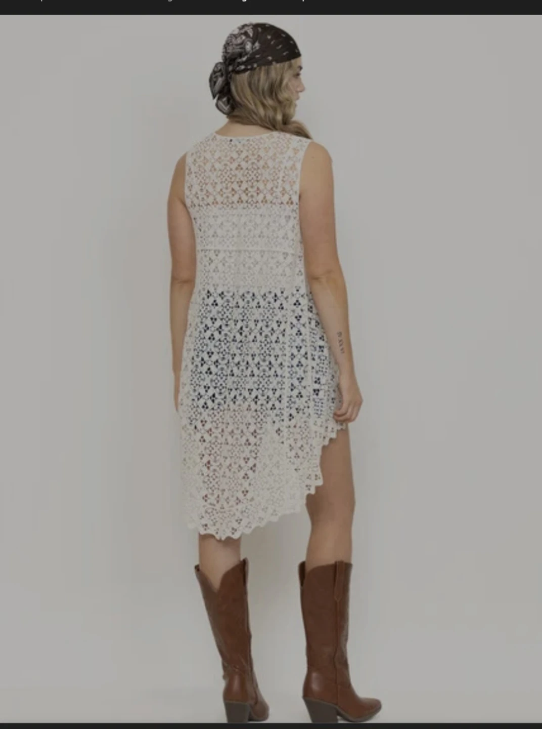 Cream Crochet Lace Vest Cardigan - photo 2