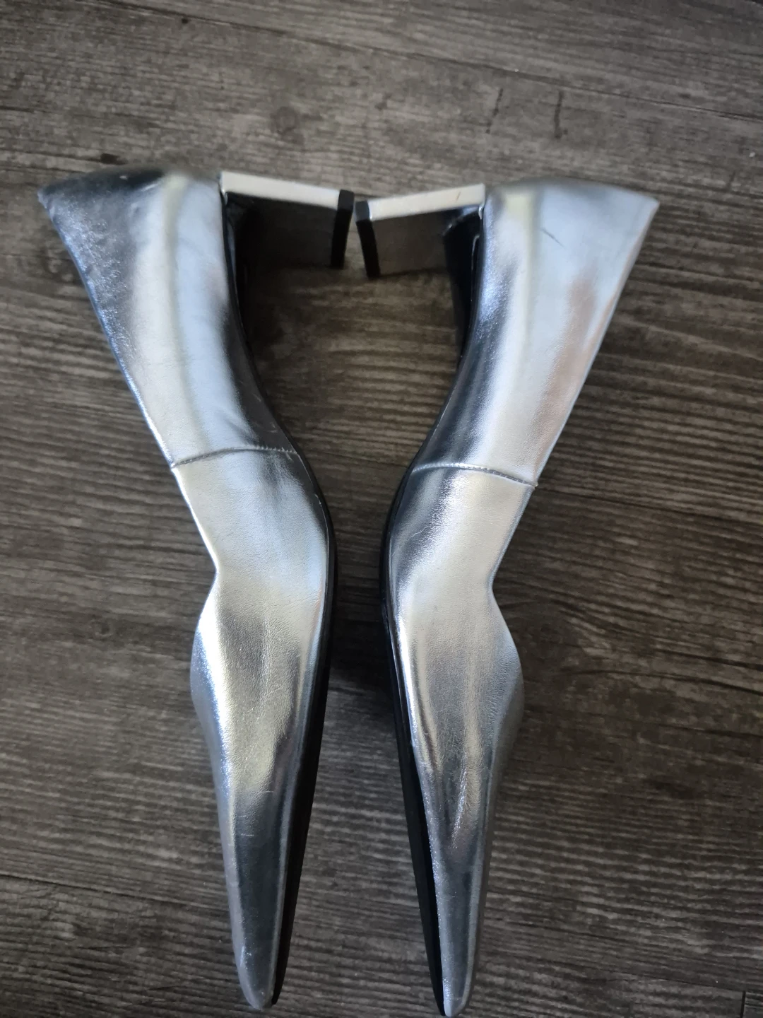 ZARA Silver Metallic Heels - Size 37 - photo 2