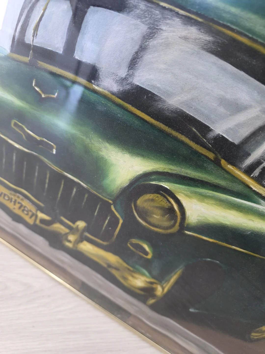 Framed 20x28" painting from Cuba 2012 1955 Chevrolet - photo 4
