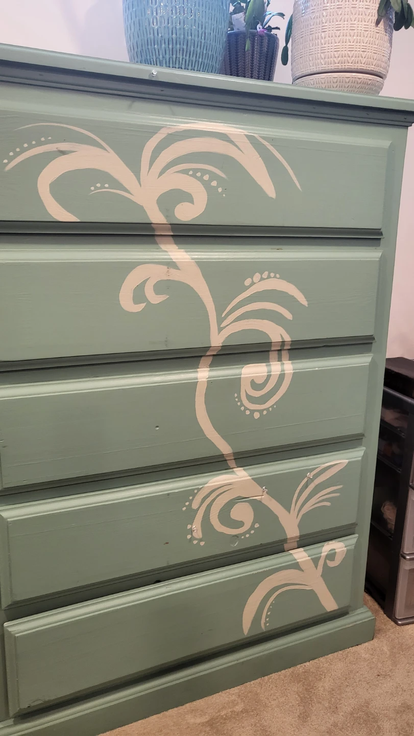 Mint Green Dresser with Floral Decal - photo 2
