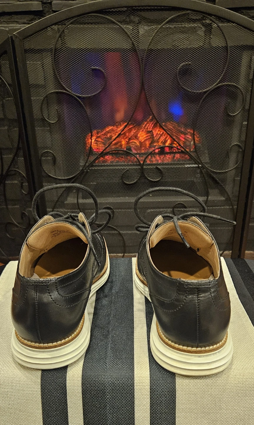 Cole Haan Black Leather Wingtip Oxford Shoes - photo 3