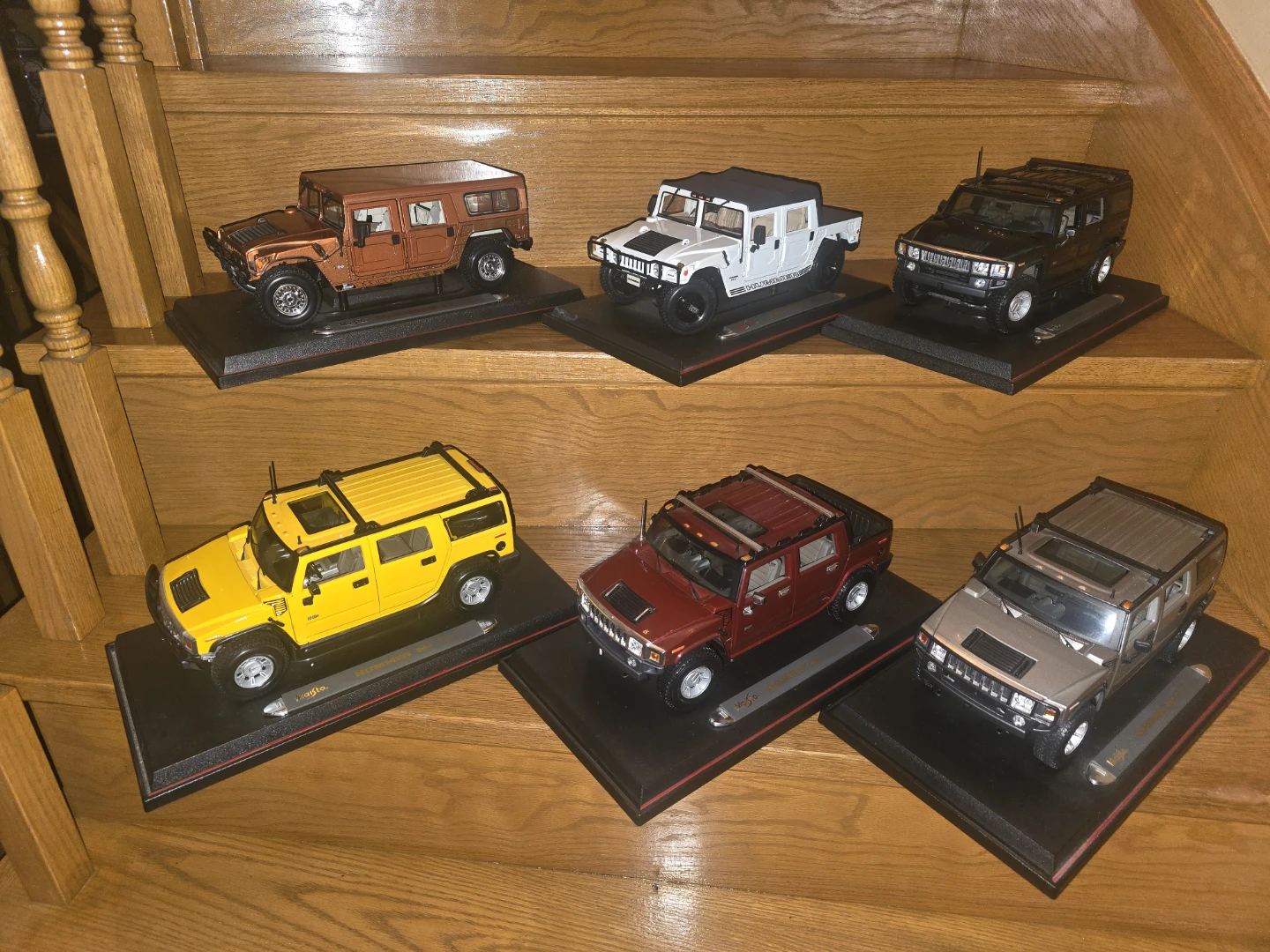 1:18 Set of 6 Hummer H2 Model Cars
