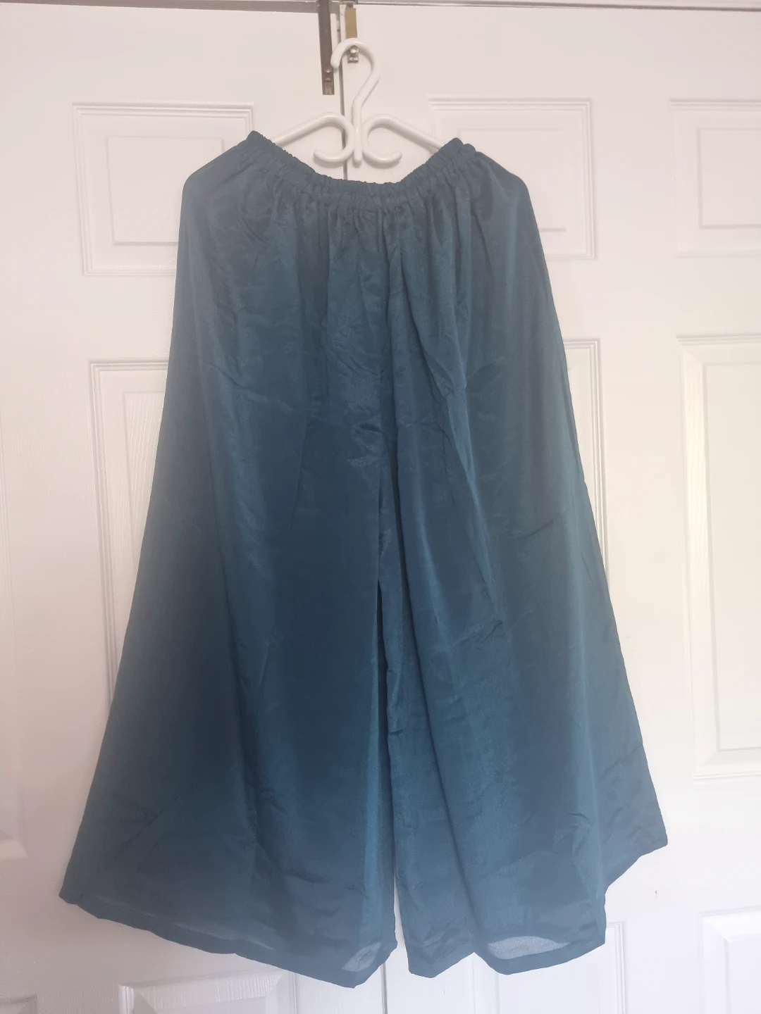 Teal Embroidered Kurti with Pants and Scarf