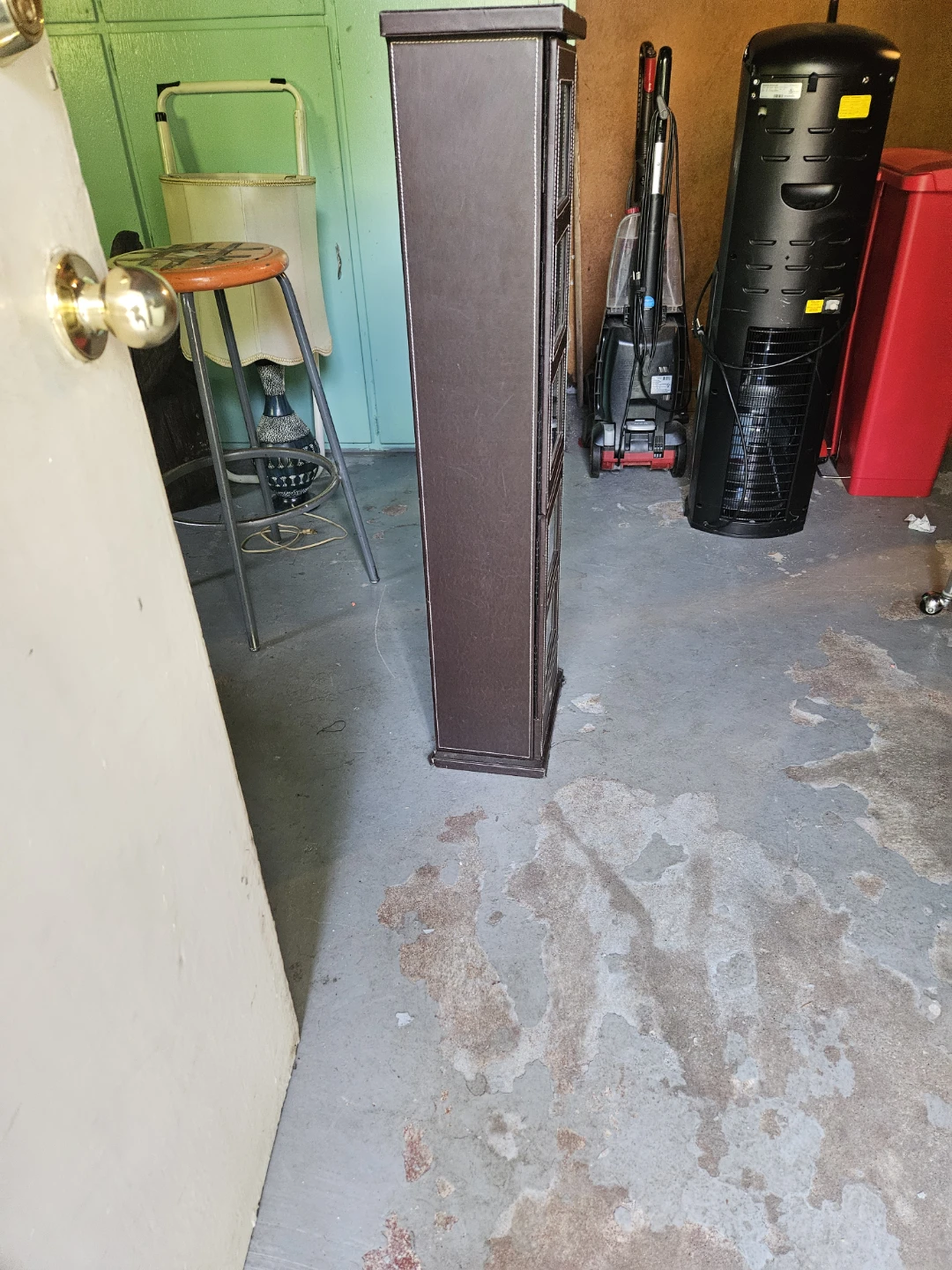 Dark Brown Faux Leather Photo Display Tower with Drawers - photo 4