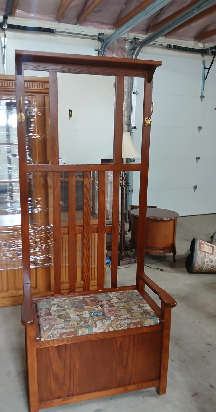 Wooden Hall Tree with Bench