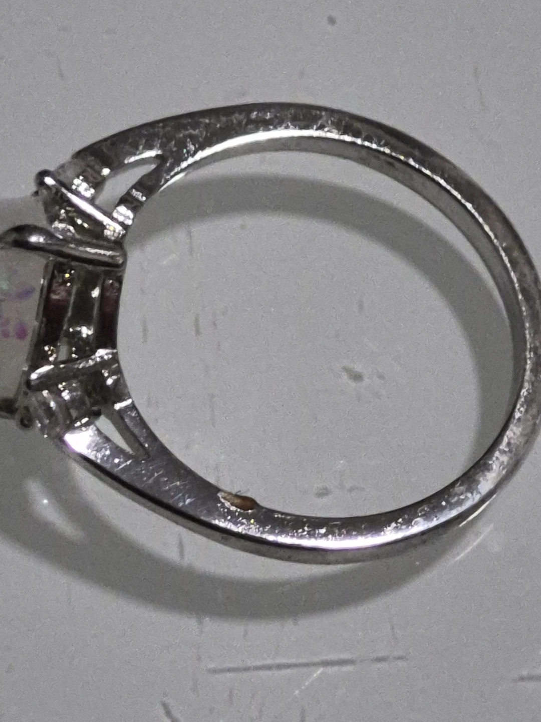 Silver-tone ring with opal stone - photo 2