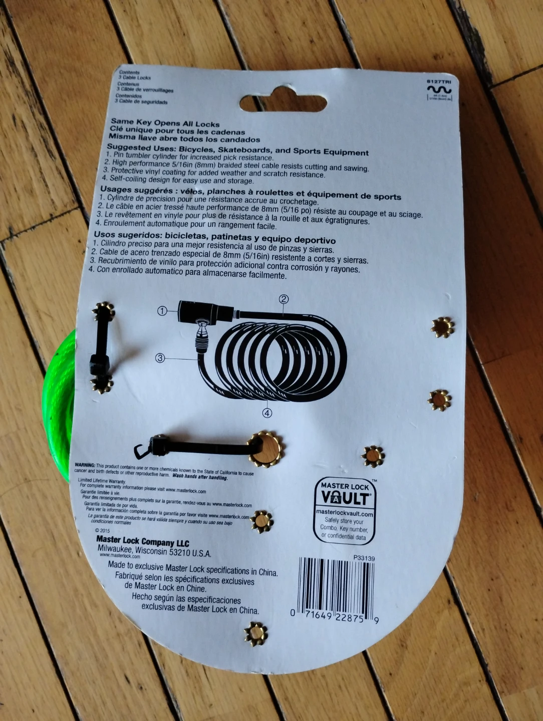 Master Lock 6ft Keyed Cable Lock - photo 2