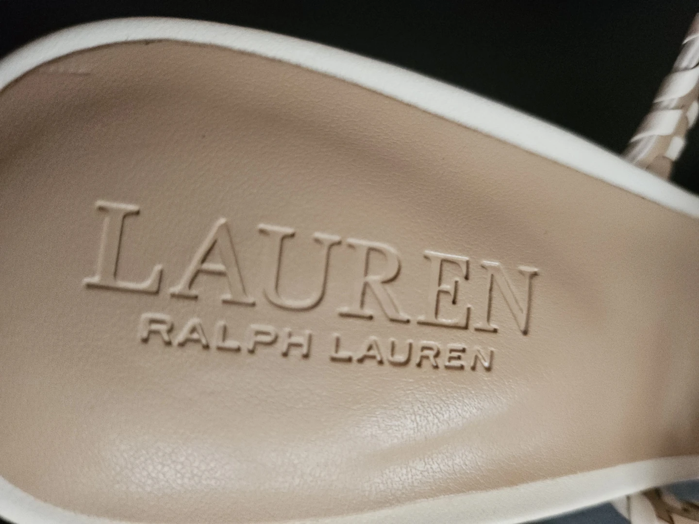 Lauren Ralph Lauren White Woven Slide Heeled Sandals - photo 5