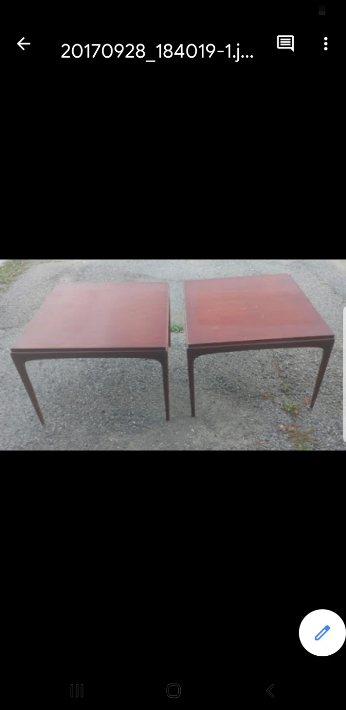 MCM circa, 1950s Pair Wooden End Tables