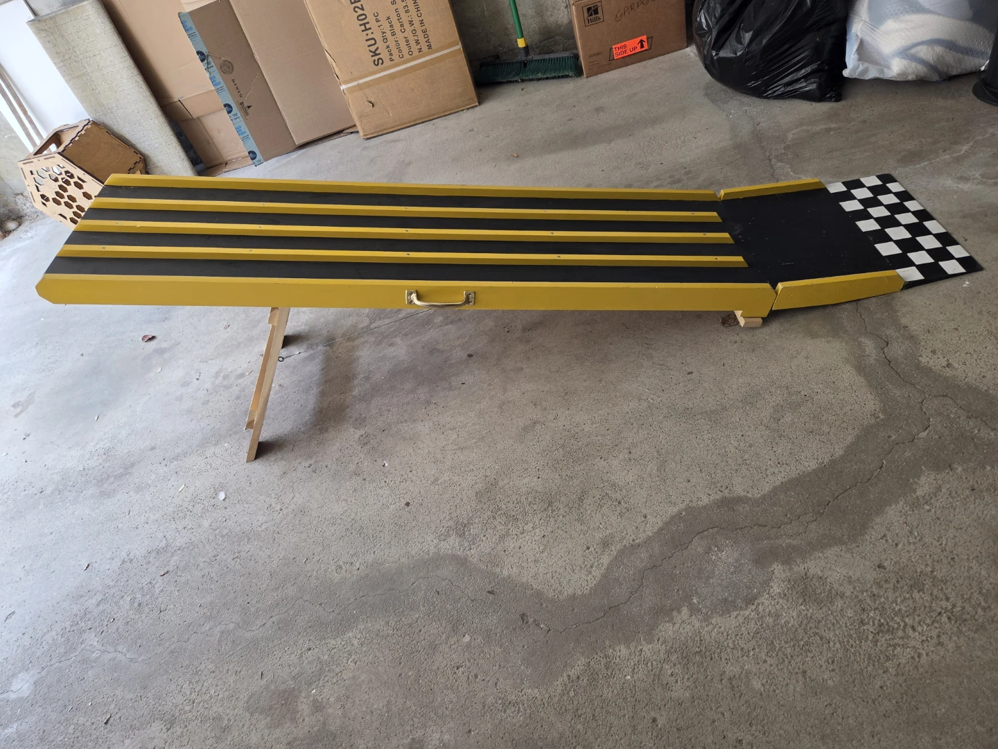 Wooden 4-Lane Race Car Ramp