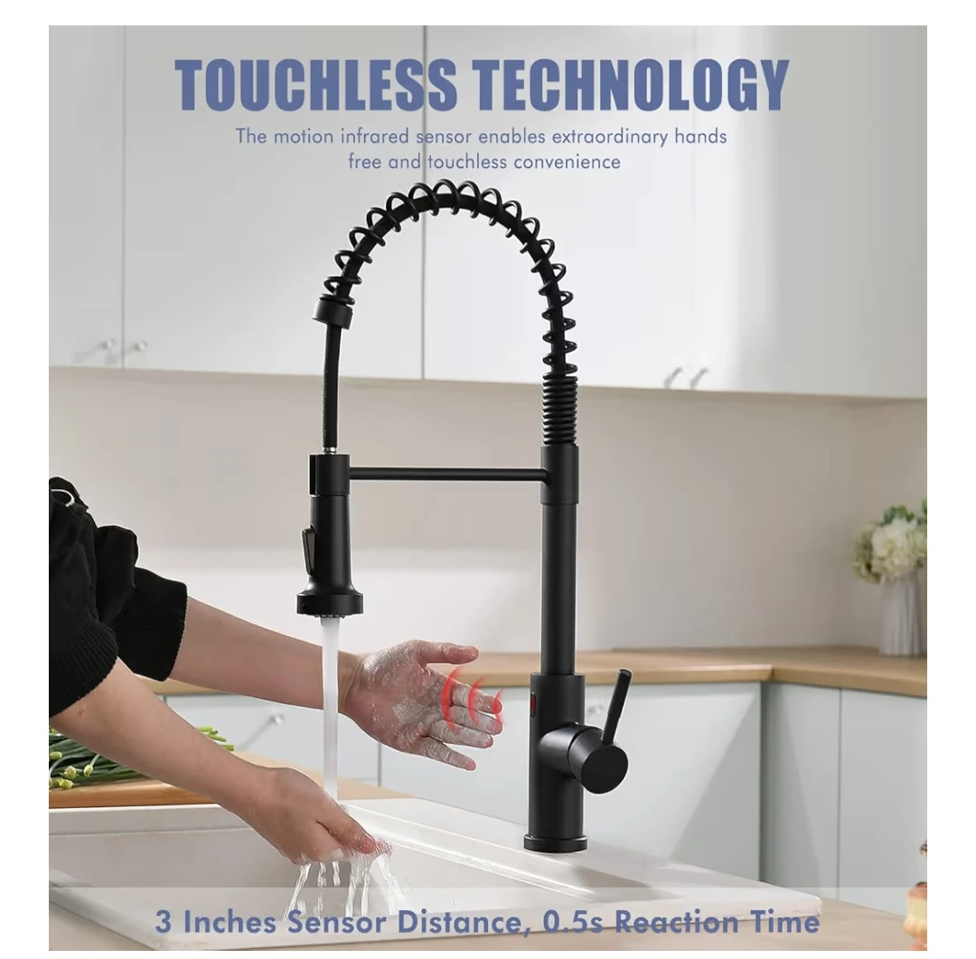 GIMILI Black Touchless Kitchen Faucet - photo 4