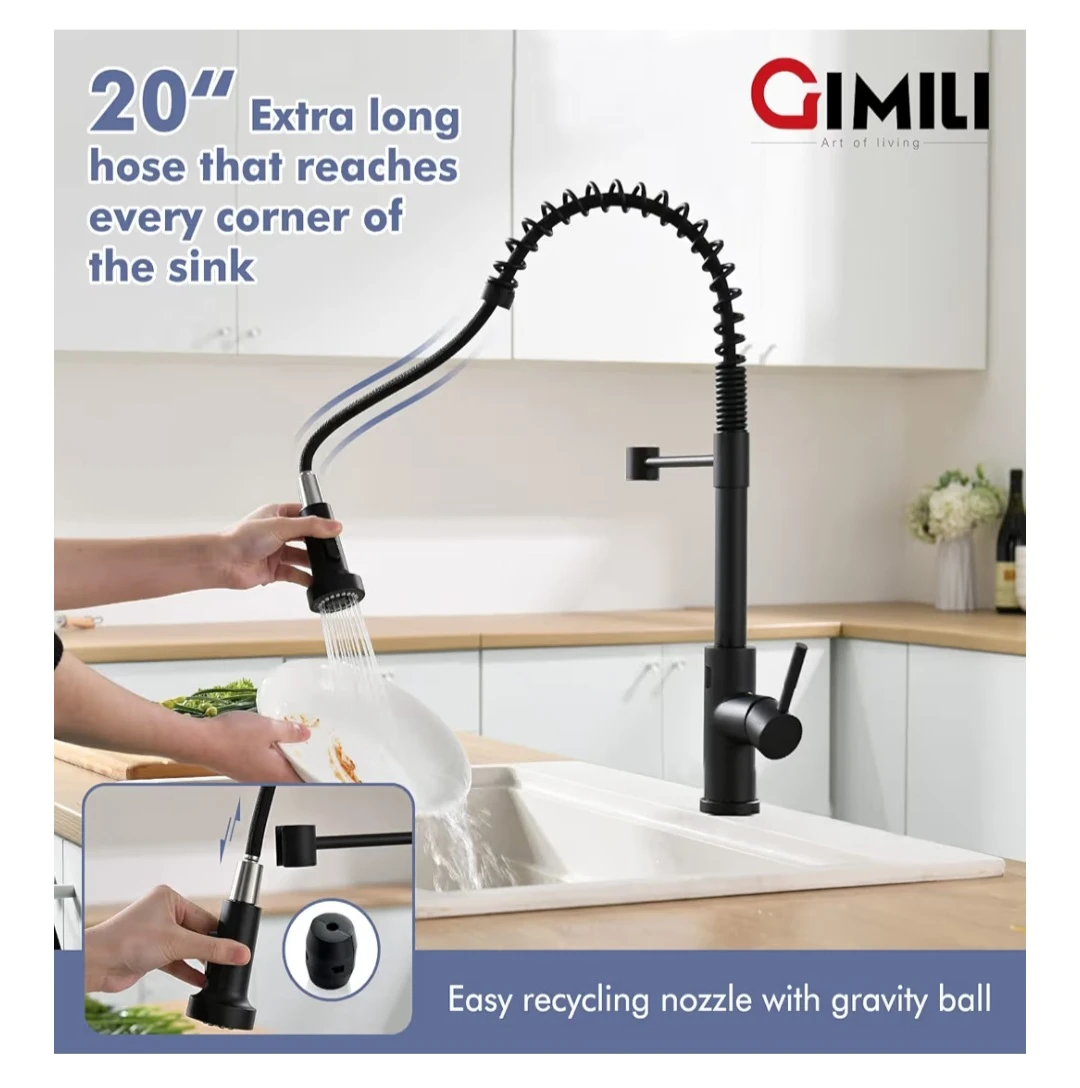GIMILI Black Touchless Kitchen Faucet - photo 5