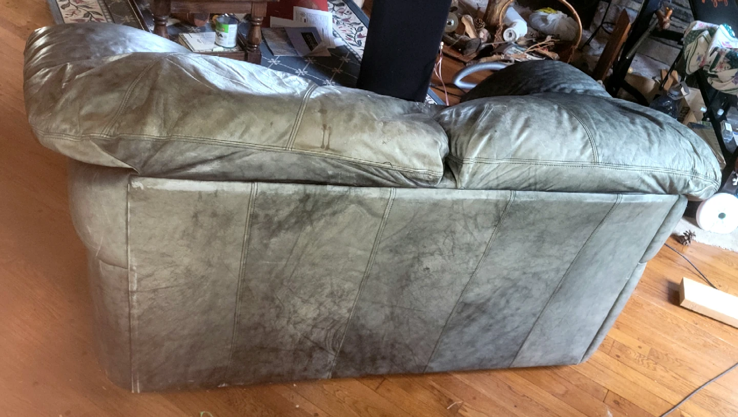 Leather Sofa + Loveseat Grey Charcoal - photo 4