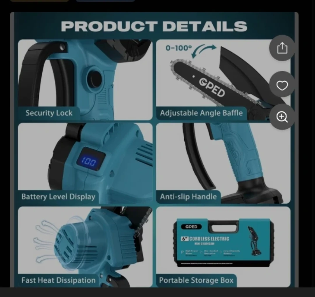 GPED 6-Inch Portable Electric Chainsaw - photo 2