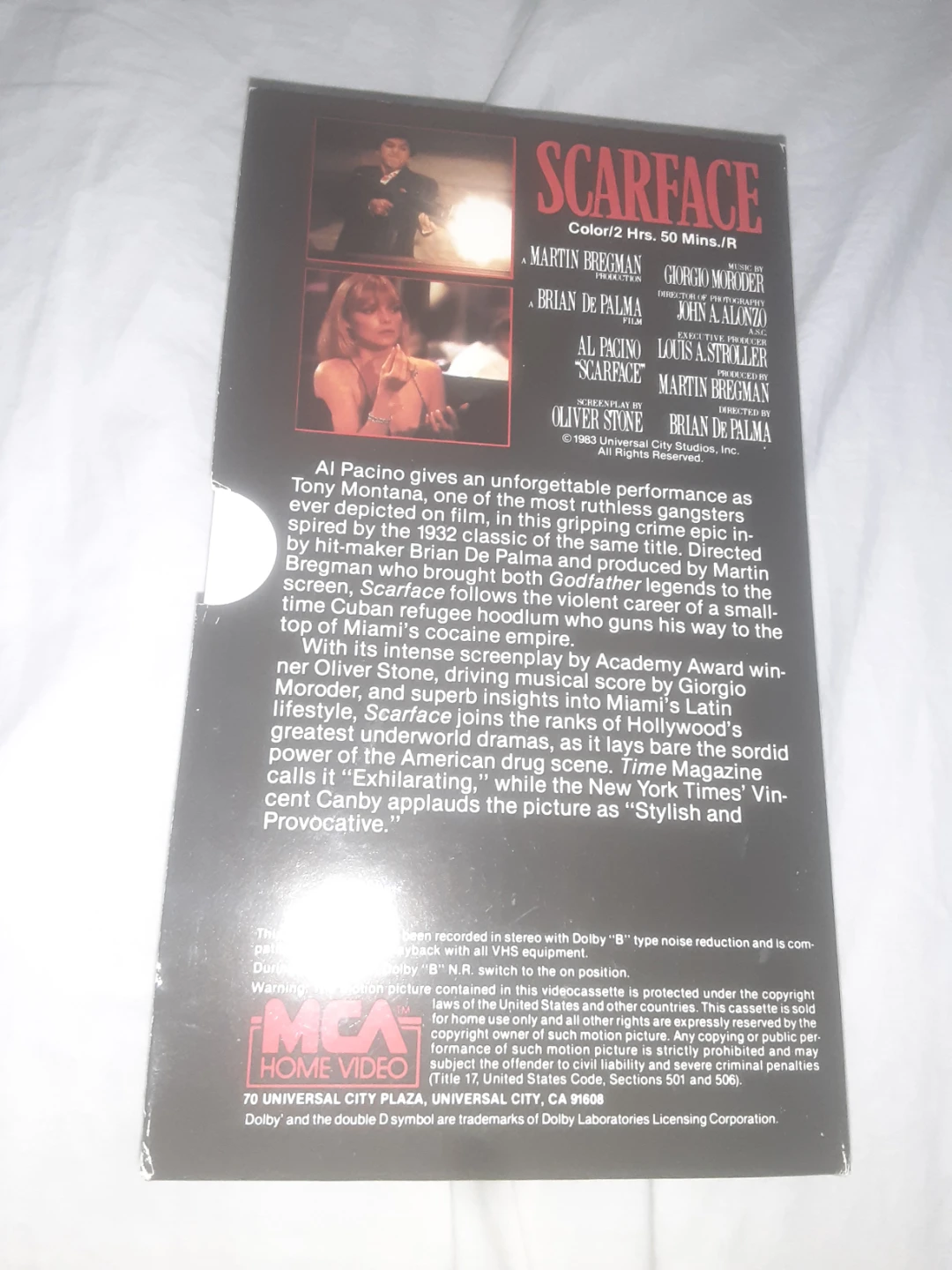 Scarface VHS Tape - MCA Home Video - photo 3