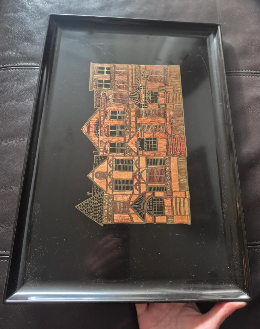 Vintage large Couroc Tray Hand crafted - photo 3