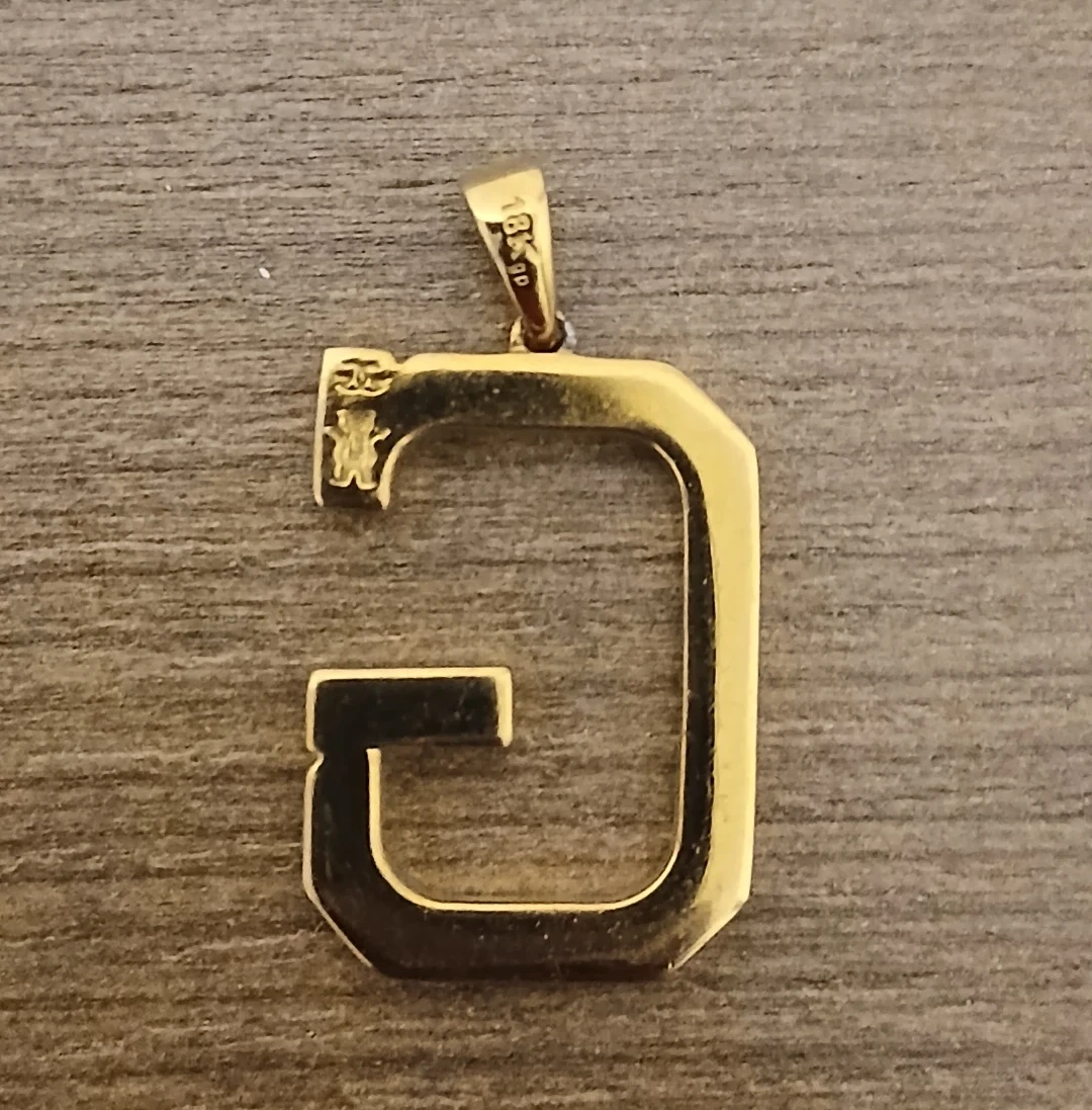18k Gold Plated "G" initial pendant - photo 2