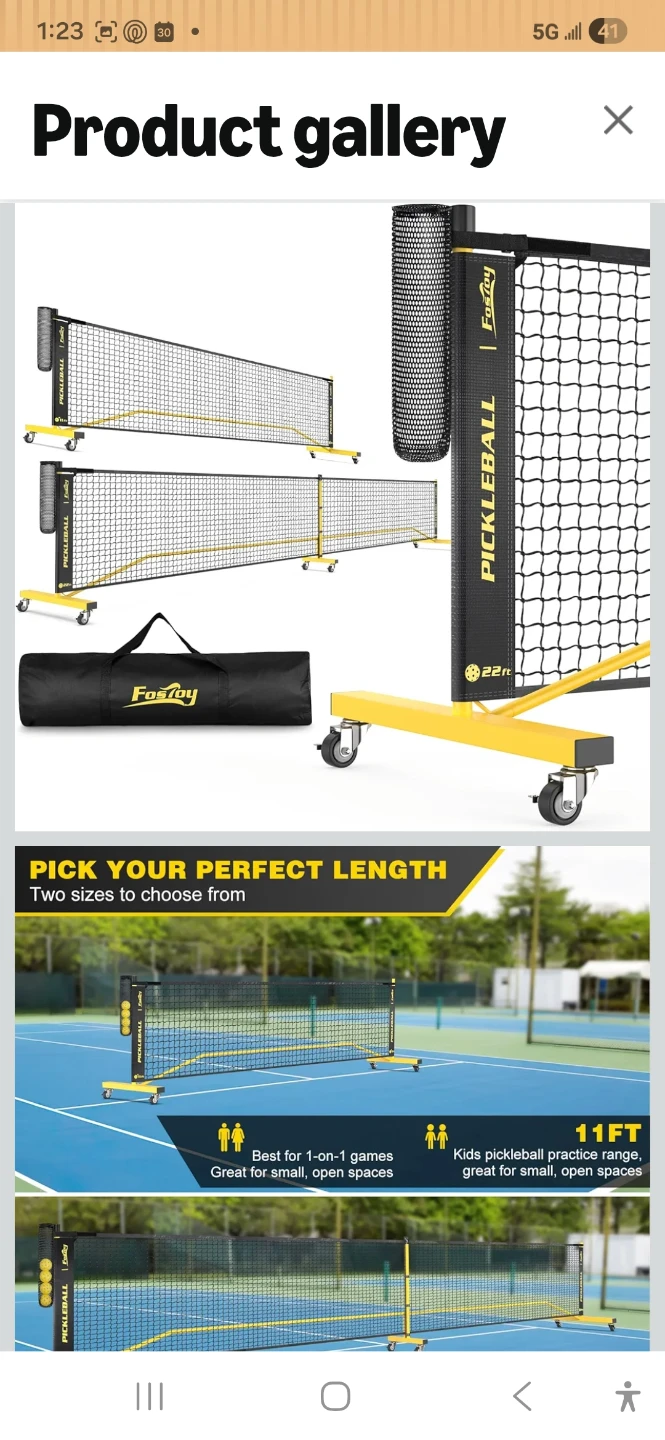 Pickleball Net with Wheels - 22ft